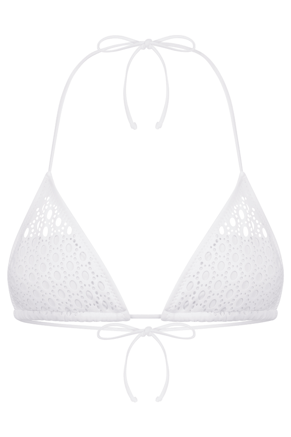 White Faux Leather String Bikini