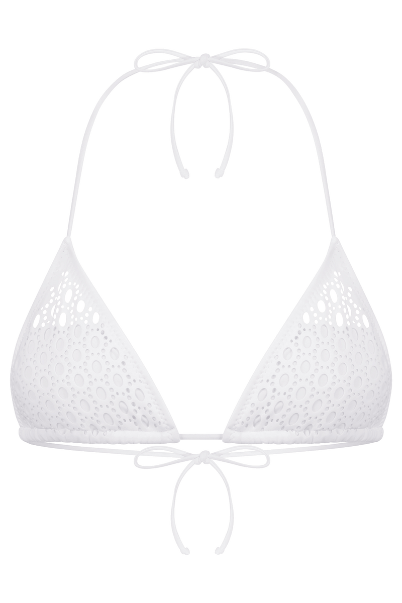 White Faux Leather String Bikini