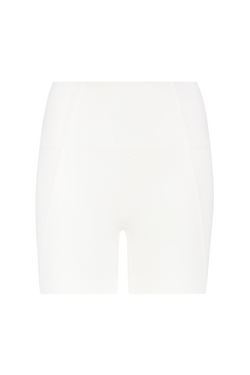 White Biker Short with Textured Fabric