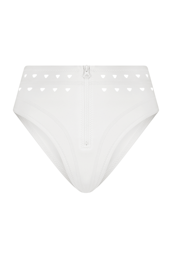 White High Waisted Bikini Bottom