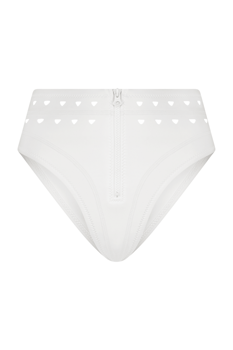 White High Waisted Bikini Bottom