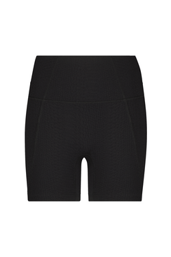 Black Biker Short with Textured Fabric