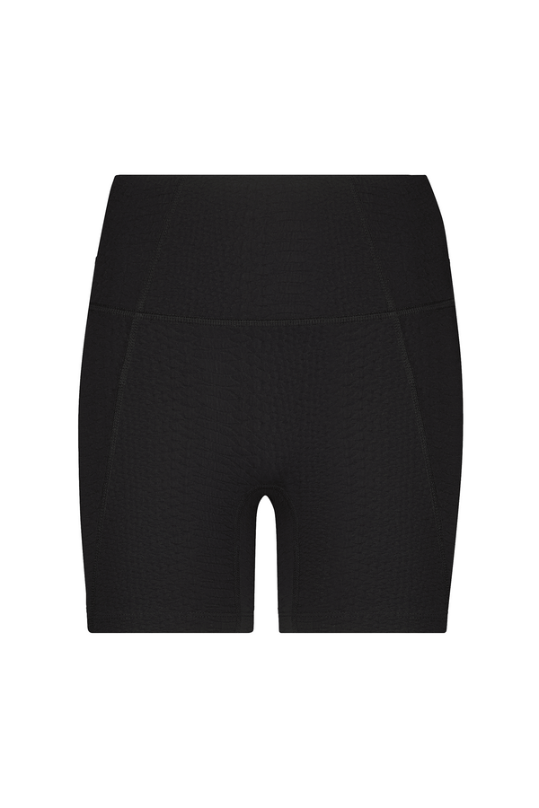 Black Biker Short with Textured Fabric