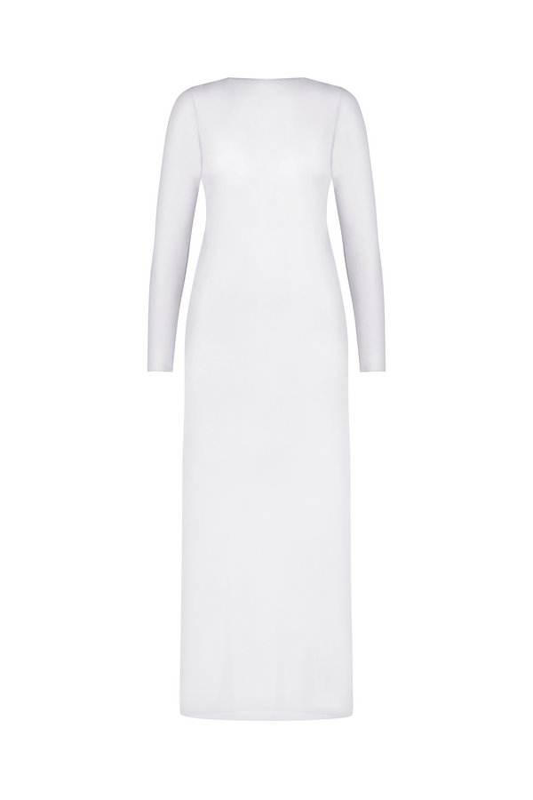 White Mesh Cover Up Dress