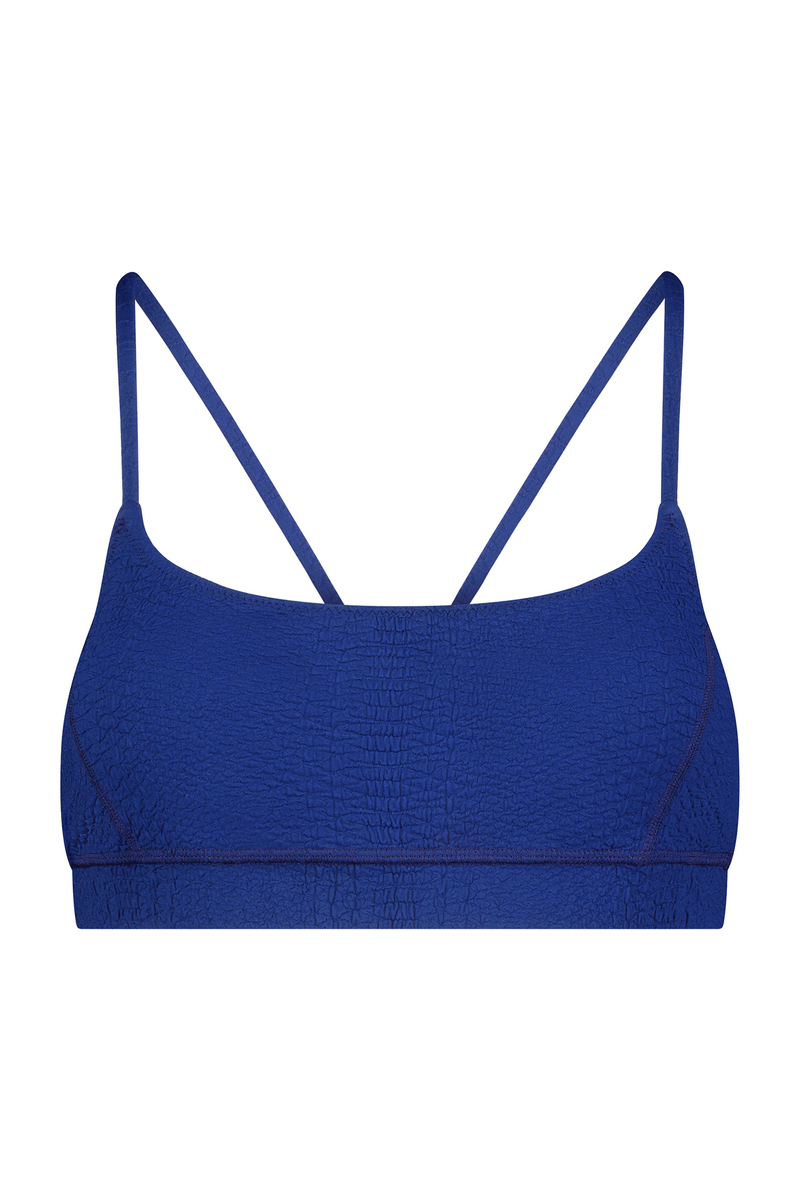 Textured Blue Sports Bra