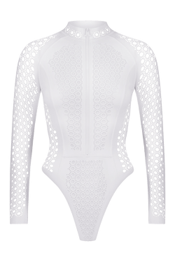 Nicole White Faux Leather Surfsuit