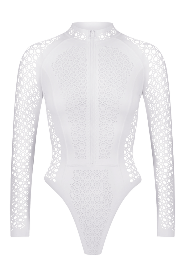 Nicole White Faux Leather Surfsuit