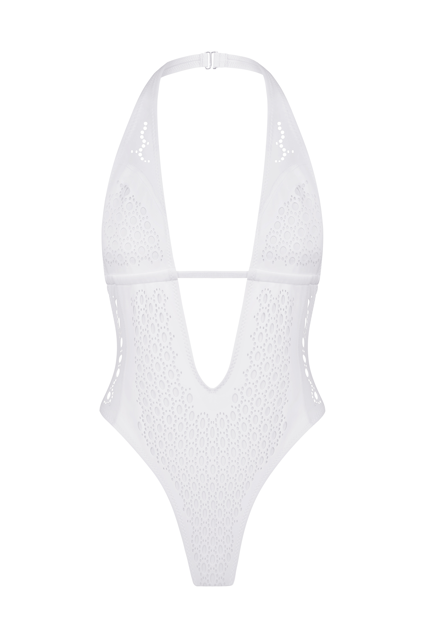 White Faux Leather One Piece Swimsuit