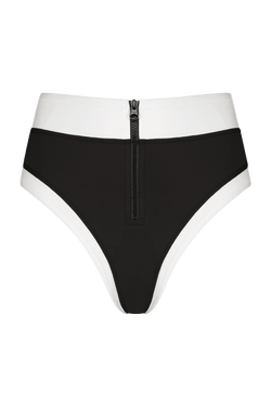 Black and White High Waisted Bikini Bottom