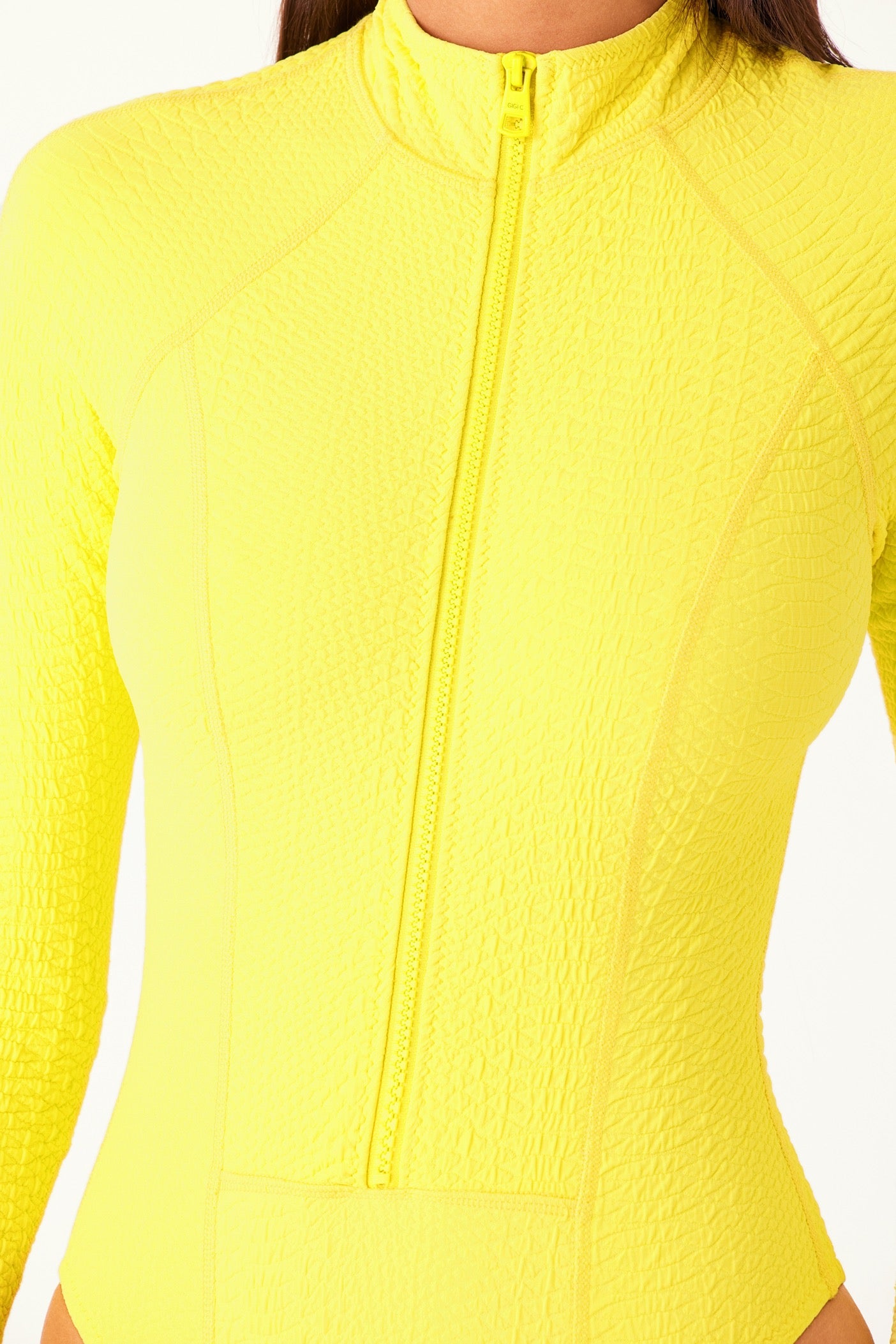 Neon Yellow Surfsuit with front Zipper