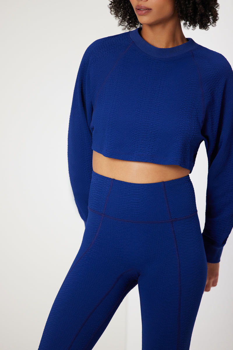 Textured Blue Sport Pullover