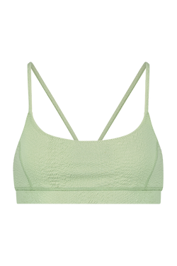 Jade Green Sports Bra in Faux Snakeskin Textured Fabric