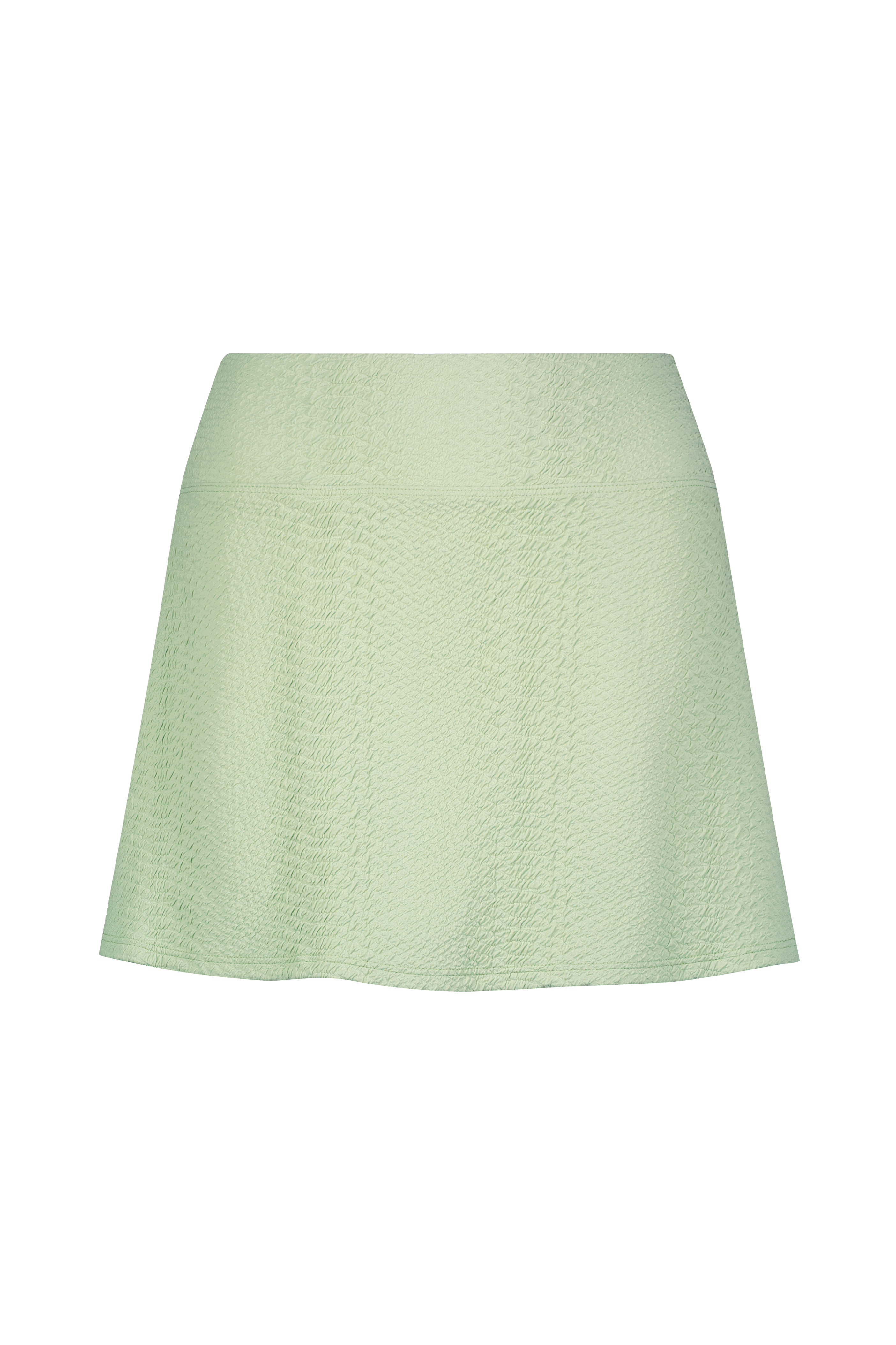 Jade Green Tennis Skirt in Faux Snakeskin Textured Fabric