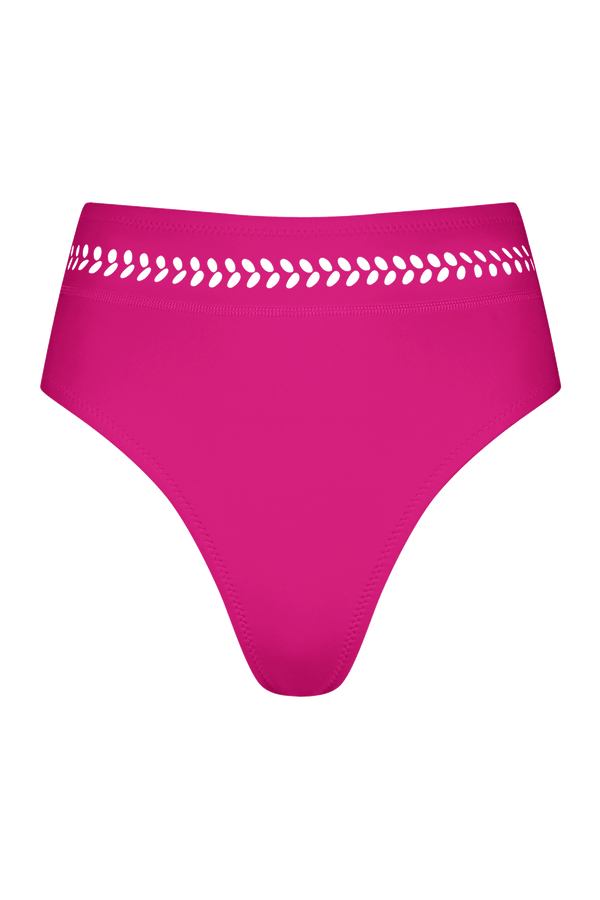 Pink High Waisted Bikini Bottom