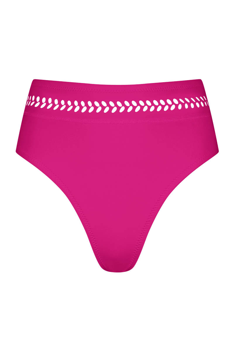 Pink High Waisted Bikini Bottom