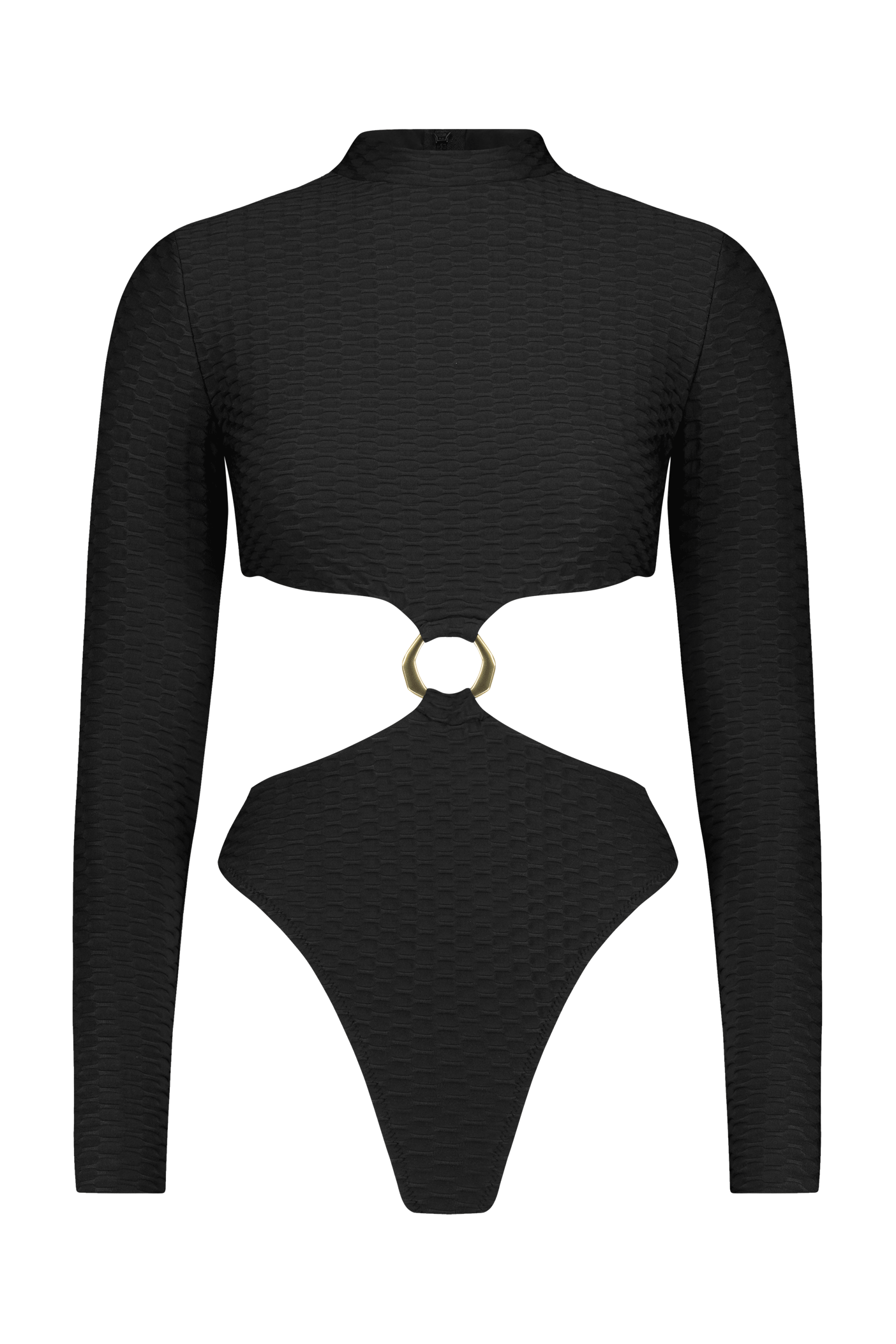 Black Scuba Surfsuit with Gold Ring