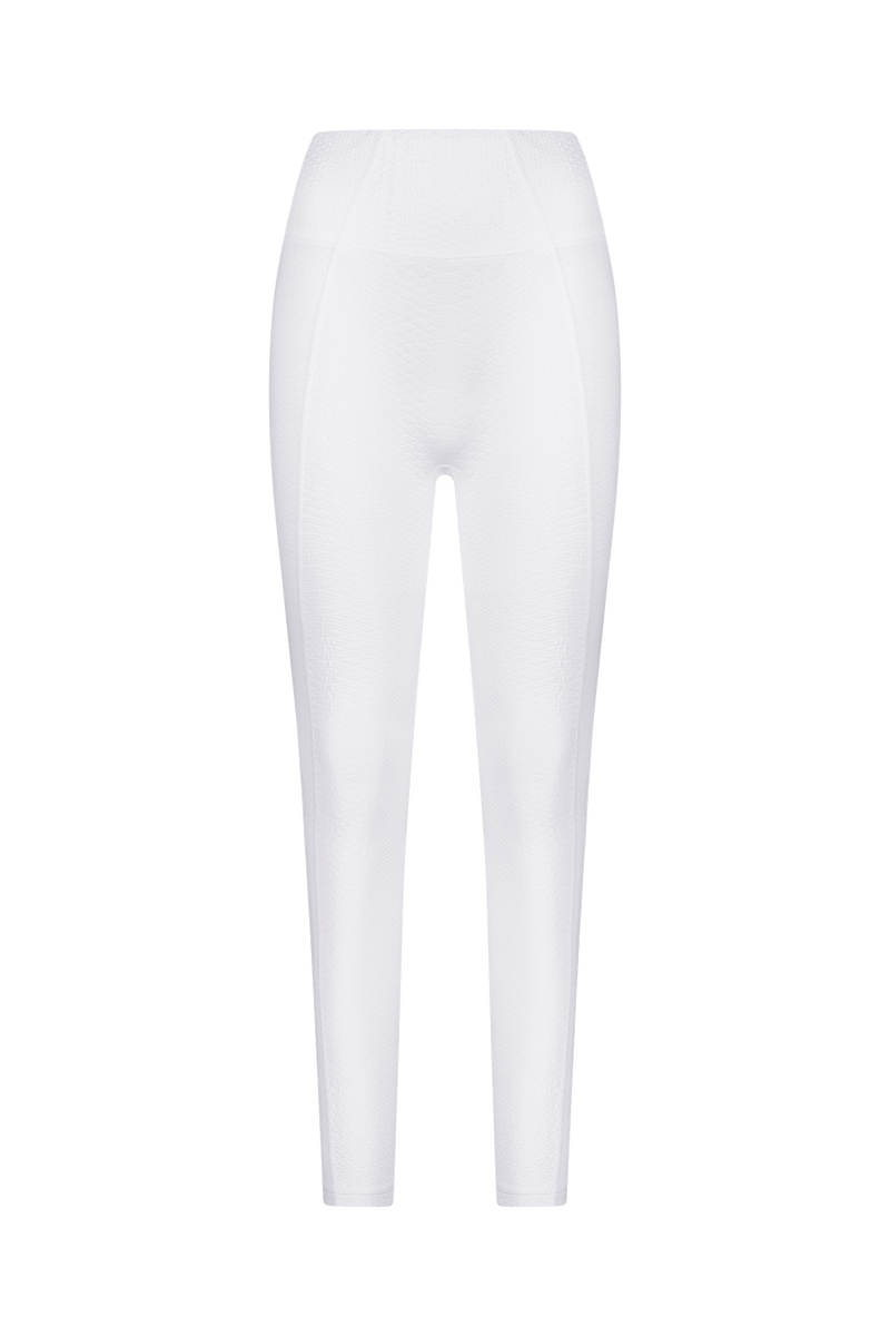 Textured White Sports Legging