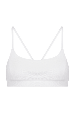 Textured White Sports Bra