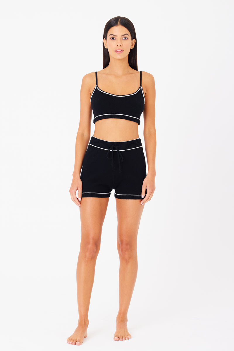 Soft Black Cashmere Lounge Short