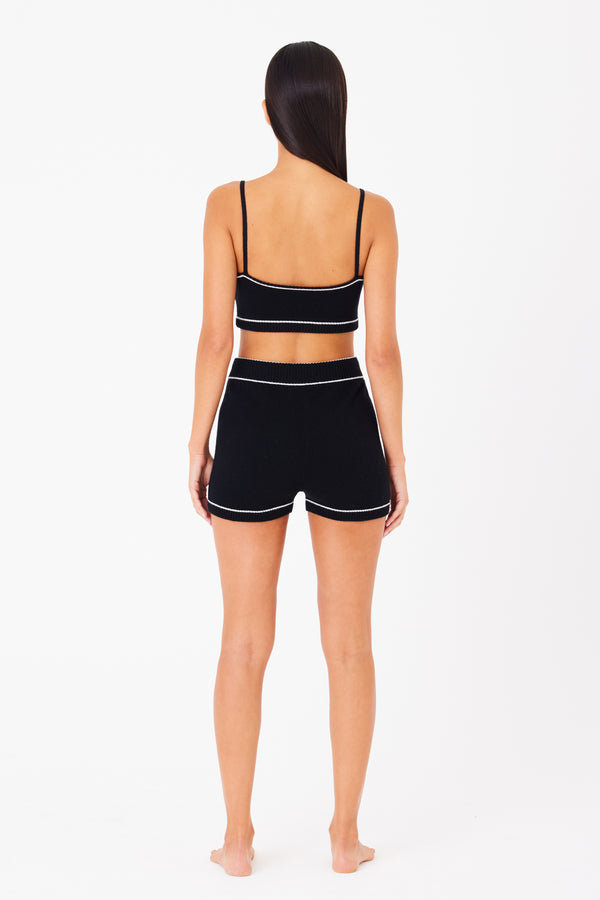 Soft Black Cashmere Lounge Short