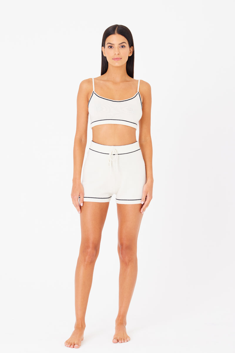 Danica Cashmere Lounge Bralette Ivory White