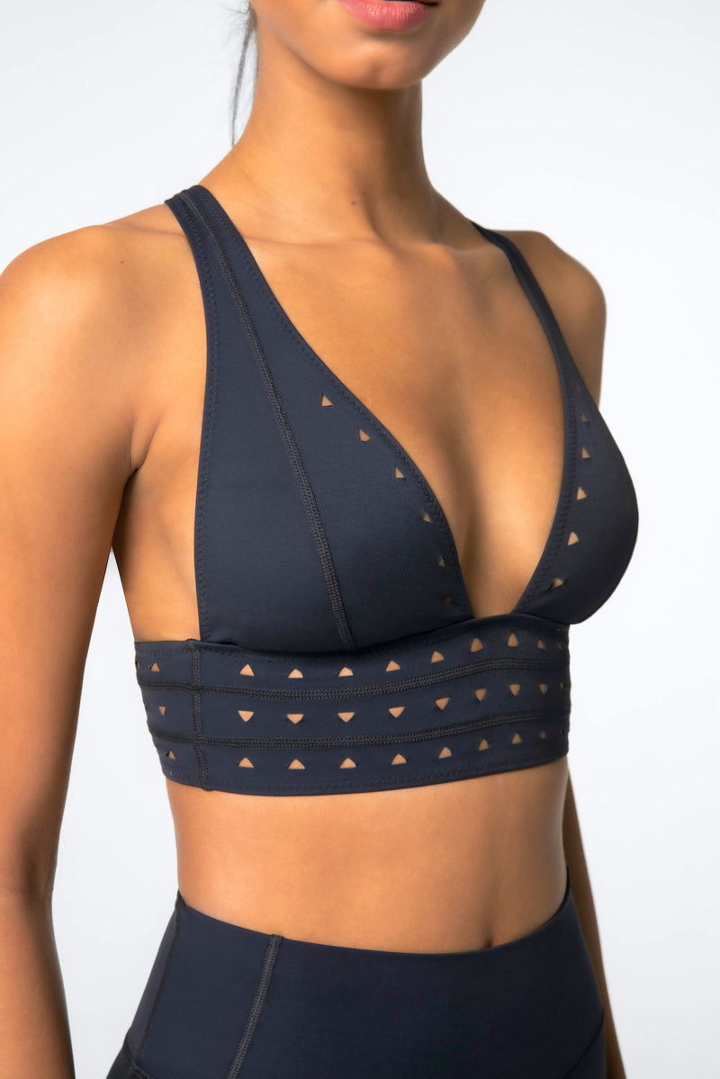 Black Spaghetti Strap Sports Bra