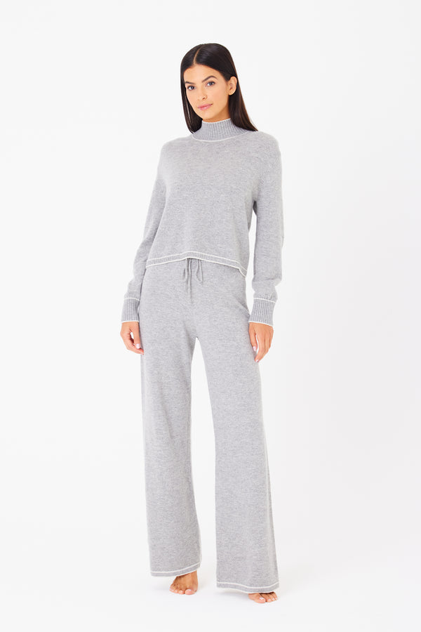 Jacqueline Cashmere Lounge Pullover  Heather Grey