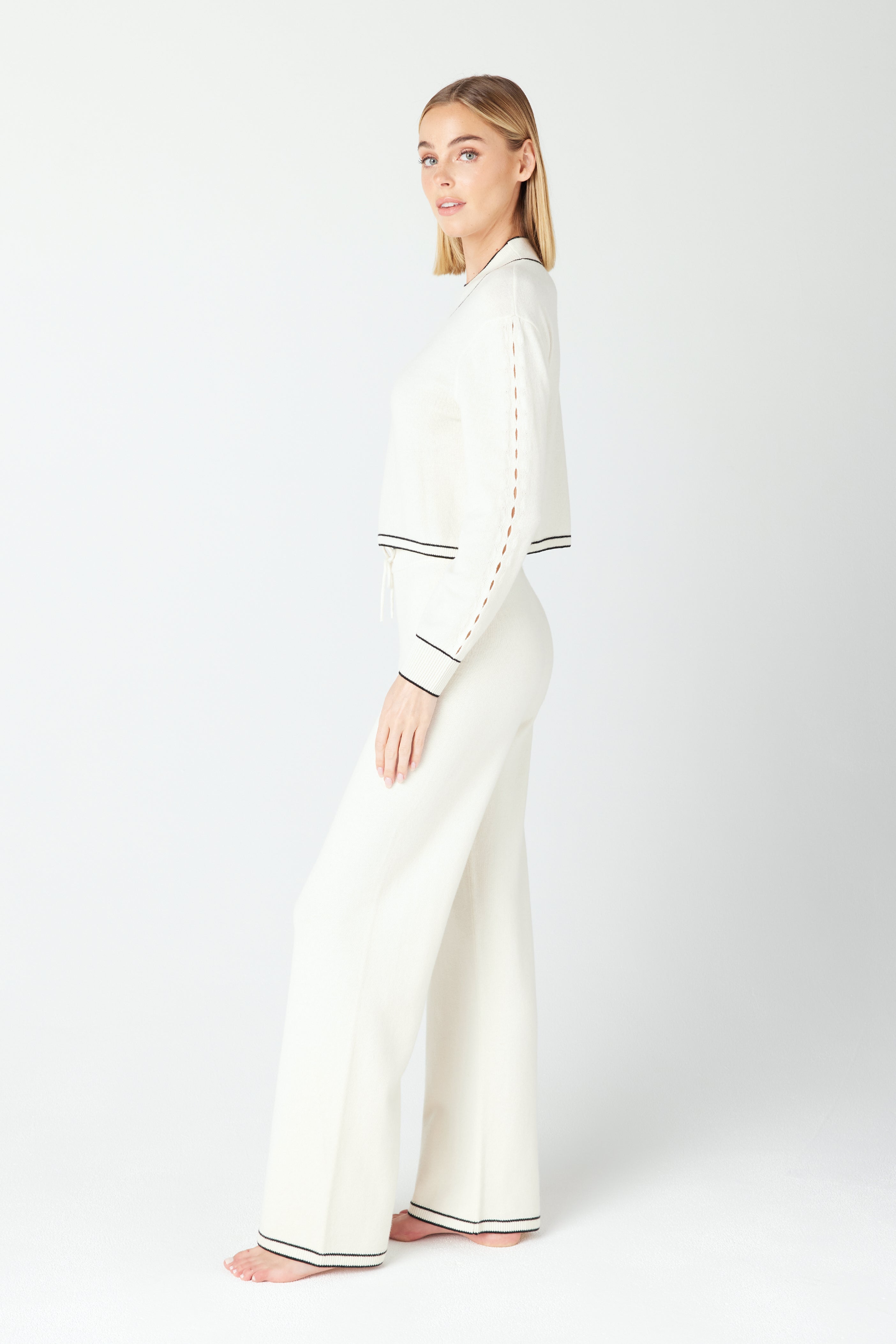 Ivory White Cashmere Lounge Pullover