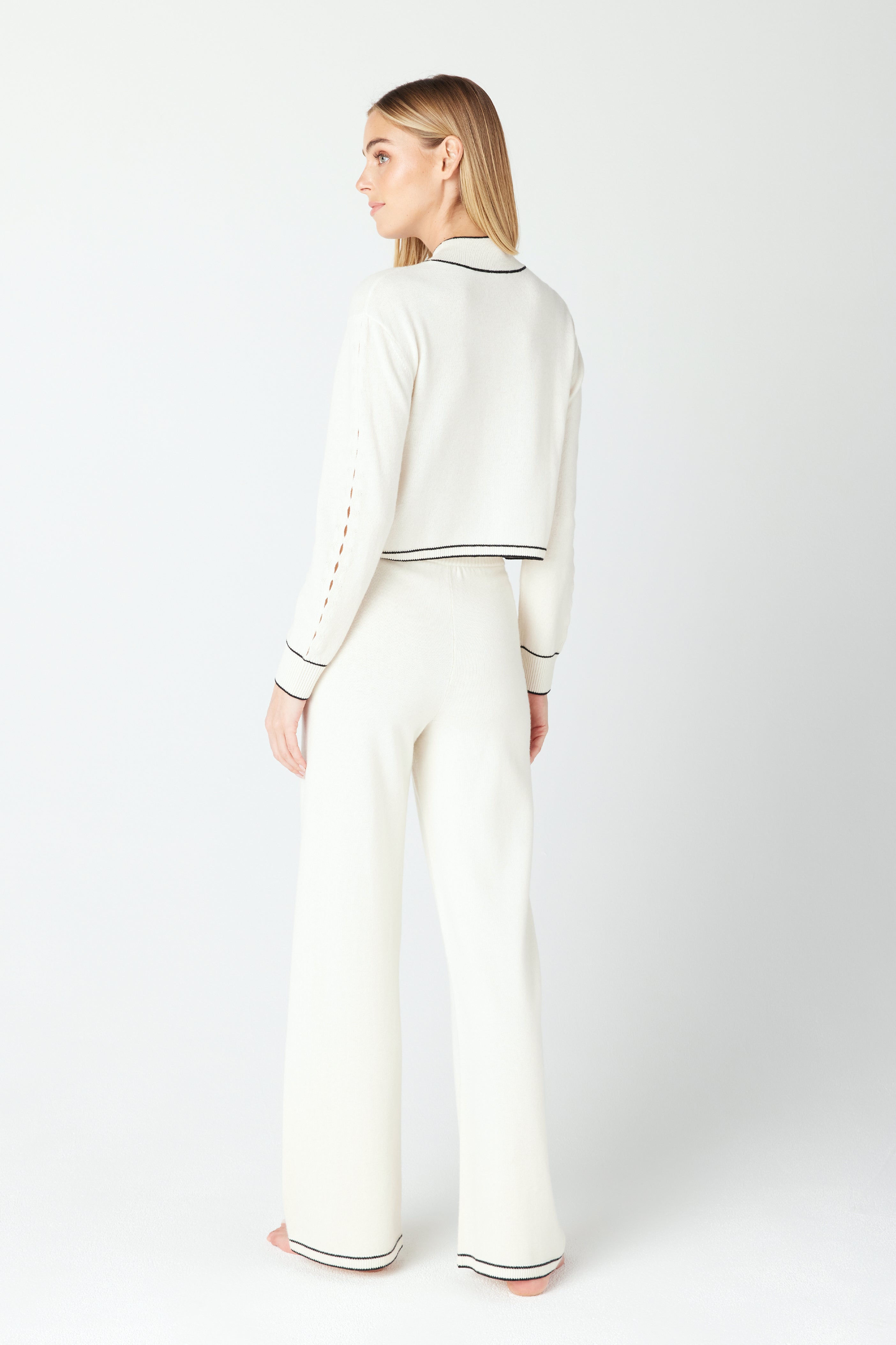 Aubrie White Cashmere Loungewear Pants