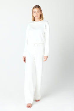 White Fleece Lounge Pullover