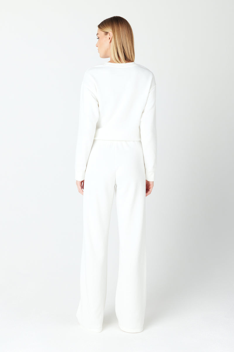 White Fleece Lounge Pullover