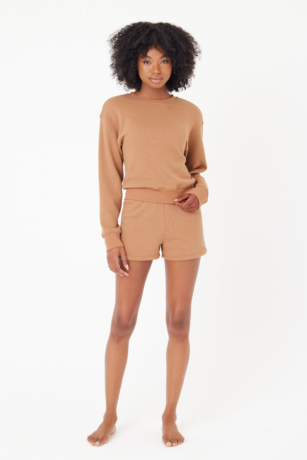 Soft Brown Lounge Pullover Sweater