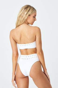 White High Waisted Bikini Bottom