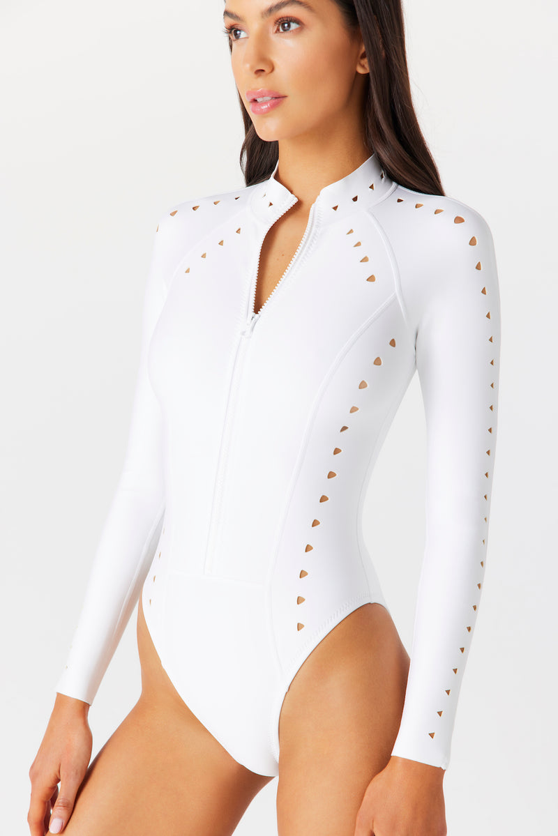 White Long Sleeve Scuba Surfsuit